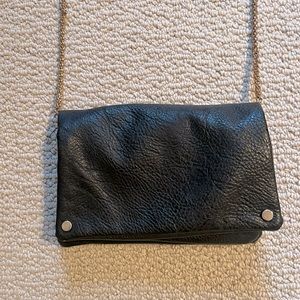 Black mini purse with gold chain